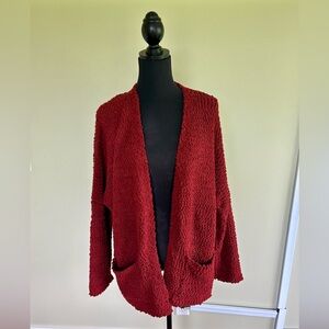 Cupio textured knit open-front cardigan sweater. Size large.